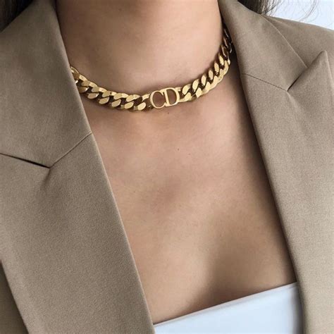 dior choker gold